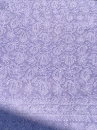 Traditional Purple Chikankari Jaalwork Unstiched Dress - Purple
