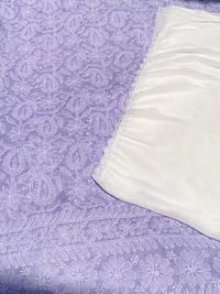Traditional Purple Chikankari Jaalwork Unstiched Dress - Purple