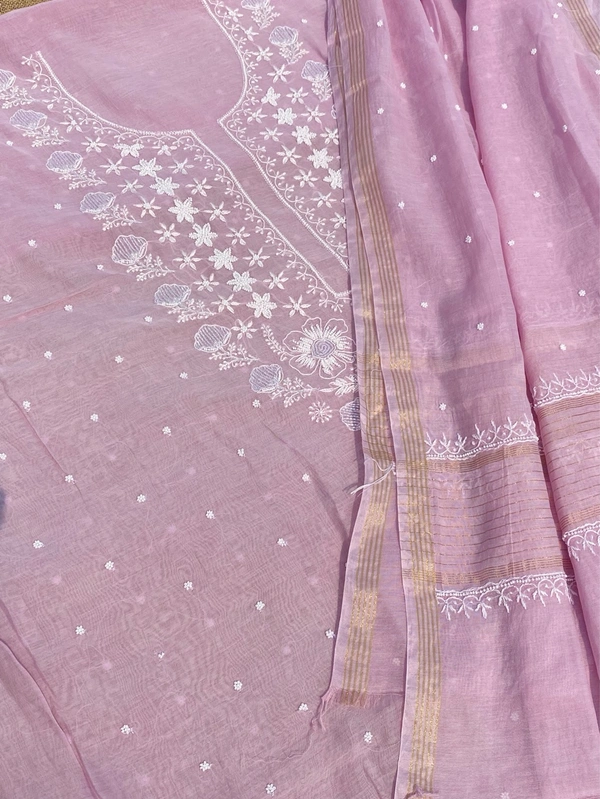 Noor-e-Mulmul Lavender Pink Unstiched Set - Lavender Pink
