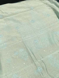 Noor-e-mulmul Mint Green Unstitched Chikankari Set - Mint Green