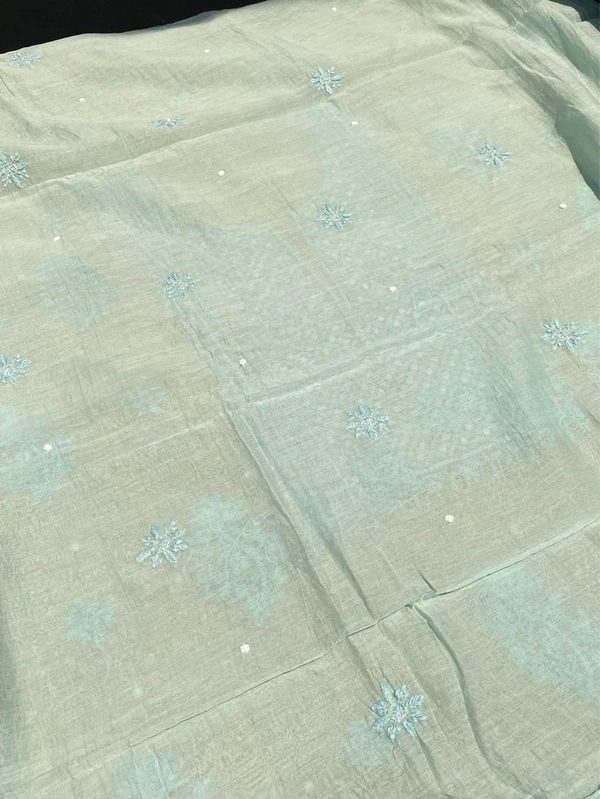 Noor-e-mulmul Mint Green Unstitched Chikankari Set - Mint Green
