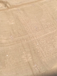 Noor-e-mulmul Beige Unstitched Chikankari Set - Beige