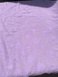 Lilac Chikankari Pure Viscose Unstiched Kurta Dupatta - Lilac