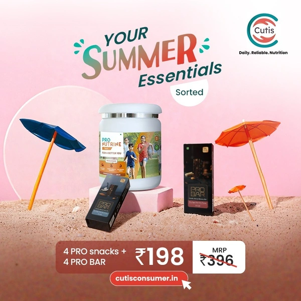 Summer Nutrition Combo Pack with Protein Powder, Energy Snack Bars & Healthy On-the-Go Snacks | Daily Nutrition Support | Balanced Energy Boost | Ideal for Active Lifestyle | Value Pack - pack of 1