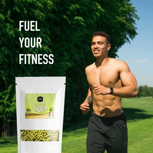 Cutis PRO SNACKS Spinach Bhujiya – Pack of 2, 50g Each, No Palm Oil, No Preservatives, Healthy & Guilt-Free Snack - One Size, 2