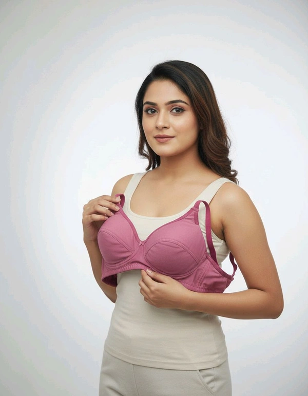 Glevcare Comfort Fit Women’s Regular Wear Bra | Skin-Friendly Fabric - Tickle Me Pink, 34