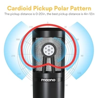 MAONO Au-Pm360Tr Trs Condenser USB Mic For Pc And Youtube Recording, Podcast Microphone For Gaming, Studio, Vlogging, Black - Black