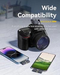 HollyView by Hollyland Hollyland Lark M2 Wireless Lavalier Microphone for iPhone/Android/Camera/PC/Laptop with Lightning/USB-C/Plug, 48KHz 24Bit, 1000ft Range, Noise Cancellation, 30H Battery for Video Recording, Streaming - Black