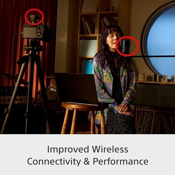 Sony SONY ECM-S1 Wireless Streaming Microphone for Podcast | Singing | Livestreaming | Gaming - Black - Black