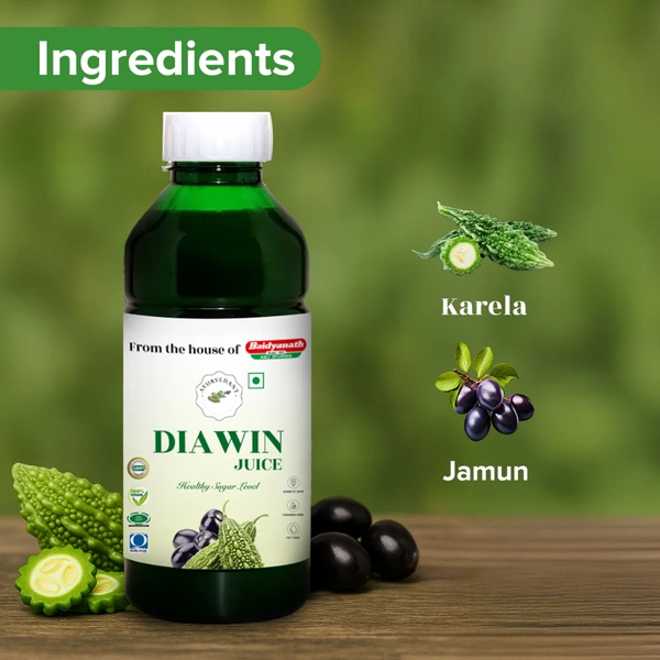 Baidyanath Jhansi Baidyanath Diawin Juice (1ltr) Jamun & Karela Herbs for Blood Sugar Support