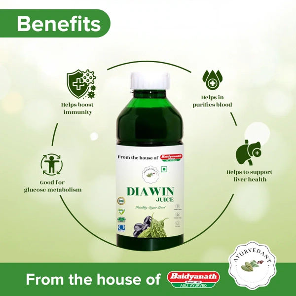 Baidyanath Jhansi Baidyanath Diawin Juice (1ltr) Jamun & Karela Herbs for Blood Sugar Support