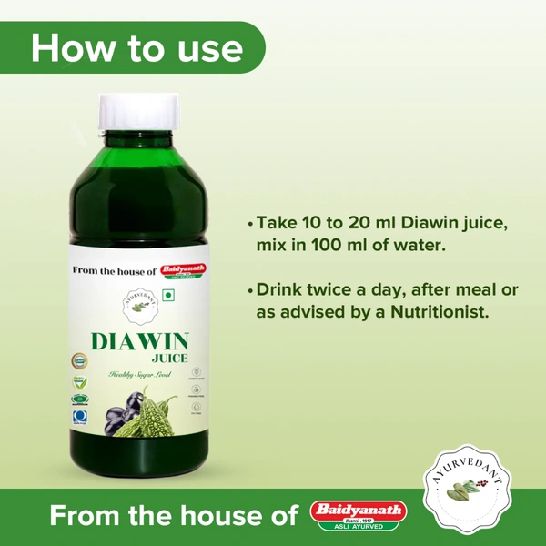 Baidyanath Jhansi Baidyanath Diawin Juice (1ltr) Jamun & Karela Herbs for Blood Sugar Support