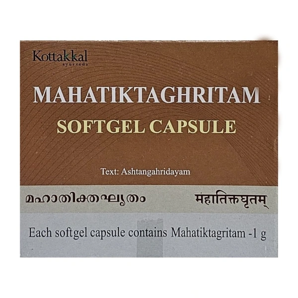 Arya Vaidya Sala Kottakkal Mahatiktakaghritam Soft Gel Capsule (100caps)