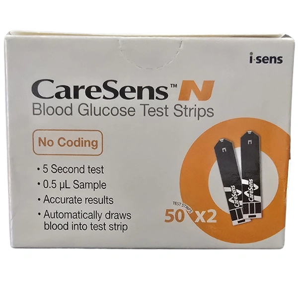 Caresens-N Glucometer Test Strips 100 Strips (2X50 PACK)