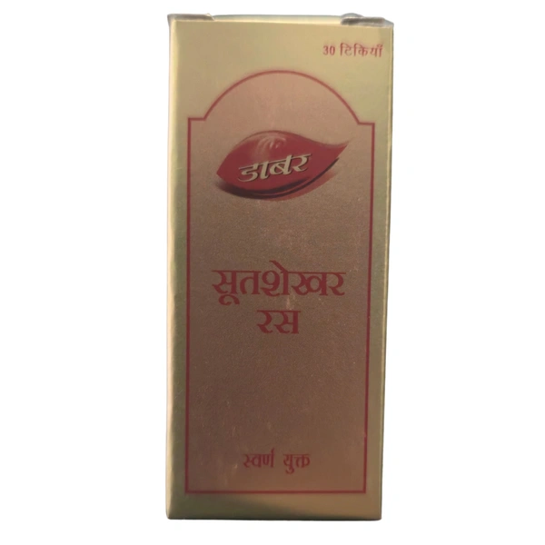 Dabur Sutshekhar Ras (With Gold) Tablets (30tab) - 30 Tablets, 10/2030