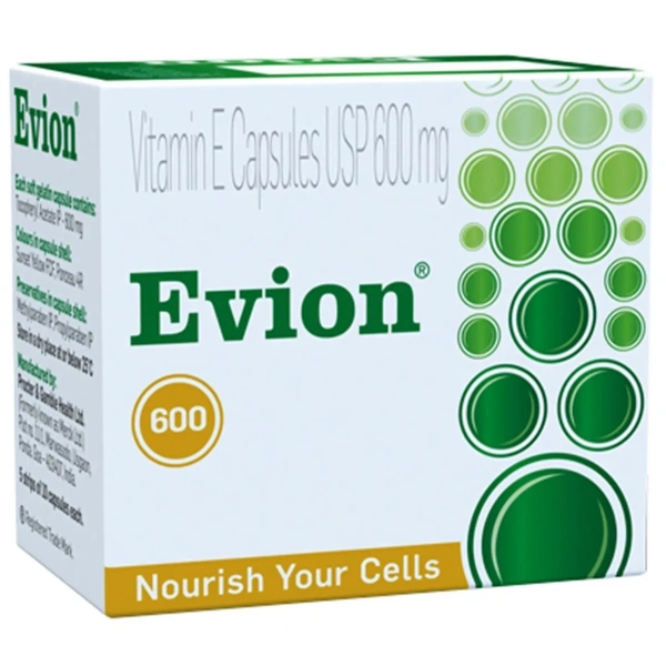 Procter & Gamble Hygiene and Health Care Ltd Evion 600mg Capsule (100caps) with Vitamin E for Cellular Health