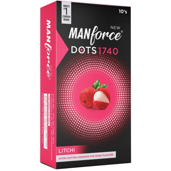Mankind Pharma 1740 Dots Lichi Flavour Condoms (10pcs)