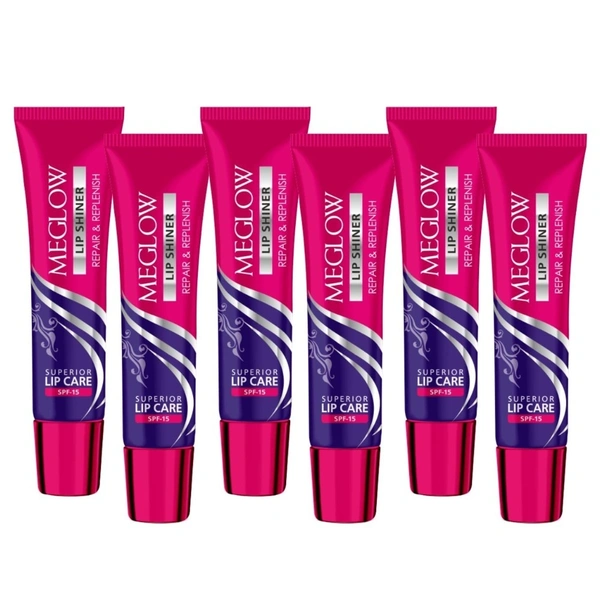 Leeford Healthcare Ltd Meglow Lip Shiner Combo (Pack of 6) (15g each)