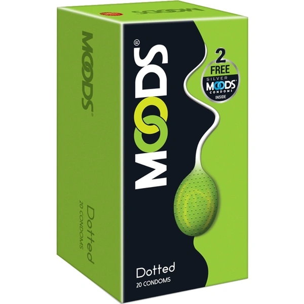 Moods Dotted Condoms - Pack Of 20s + 2 Condoms Free