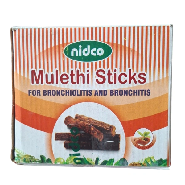 NIDCO (NORTHERN INDIA DRUG COMPANY) Nidco Mulethi Sticks (Pack of 10) – Pure Ayurvedic Remedy for Cough, Bronchitis & Sore Throat - Pack of 10