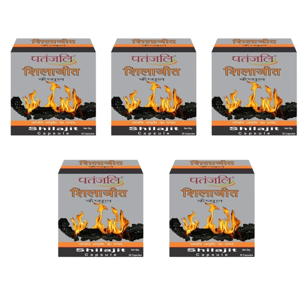 Patanjali Shilajeet Capsules (20 Caps, Pack of 5)