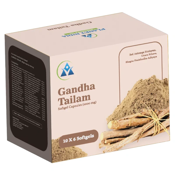 Planet India Remedies Pvt. Ltd. Planet India Gandhatailam Softgel Capsules – 1000mg (60 Caps)
