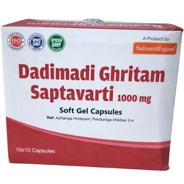 Sahasrayogam Dadimadi Ghritam Saptavarti 1000mg (100caps)