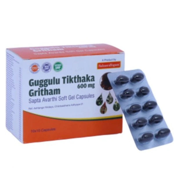 Sahasrayogam Guggulu Tiktaka Gritham Saptavarti  600 mg (100caps)