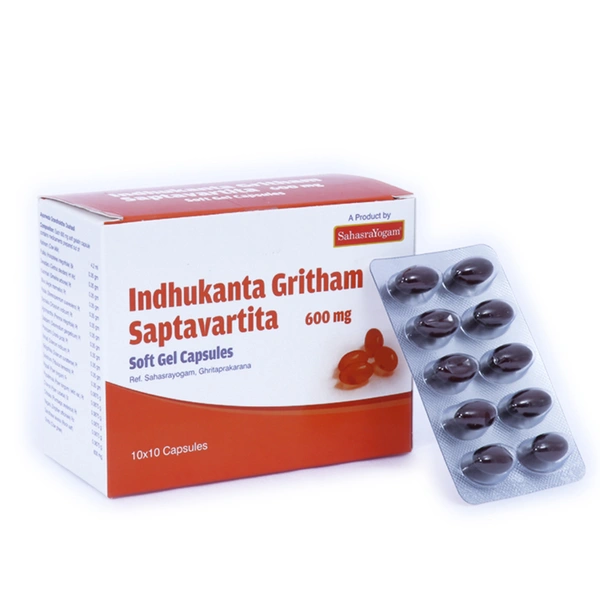 Sahasrayogam Indhukantha Gritham Saptavarti 600 mg (100caps)
