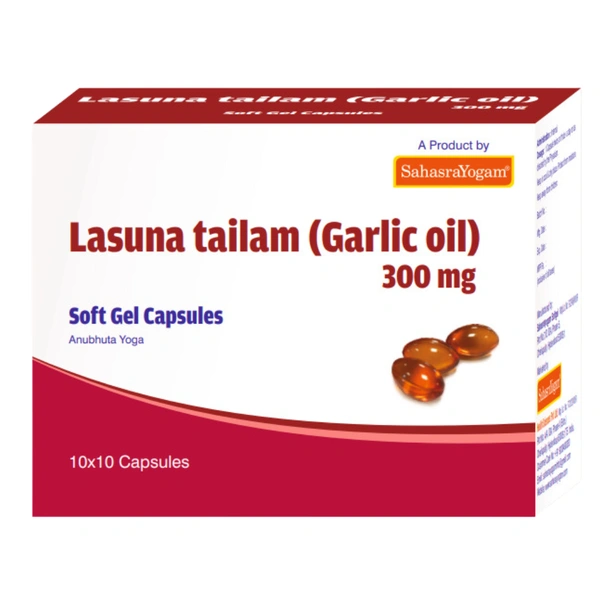 Sahasrayogam Lasuna tailam (Garlic oil) 300 mg (100caps)