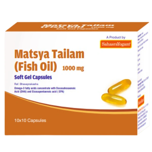 Sahasrayogam Matsya Tailam (Fish Oil) 1000mg (100Caps)