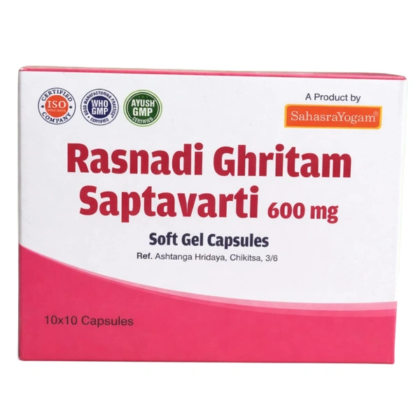 Sahasrayogam Rasnadi Ghritam Saptavarti 600mg (100caps)