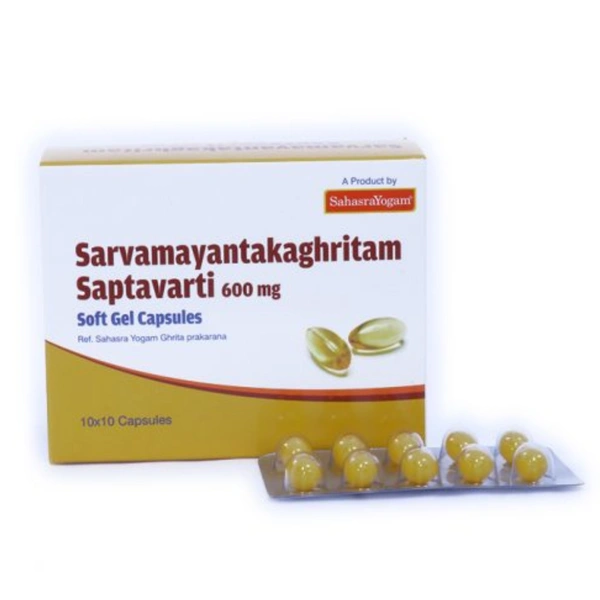 Sahasrayogam Sarvamayantaka Ghritam Saptavarti  600 mg  (100caps)