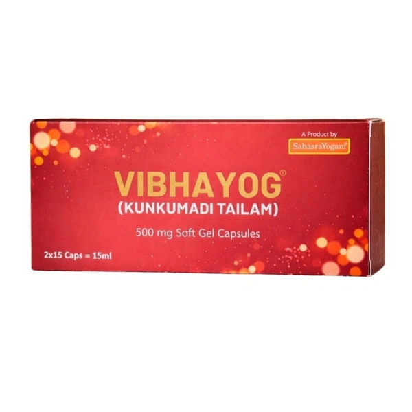 Sahasrayogam Vibhayog (Kunkumadi Tailam) 500mg Soft Gel Capsules (30caps)