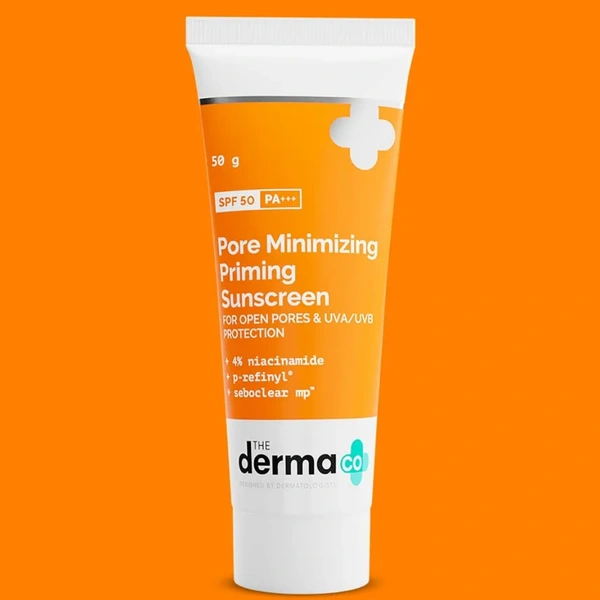 The Derma Co Pore Minimizing Sunscreen I With SPF 50 & PA++++ I With Niacinamide | For Open Pores & UVA/UVB Protection I Suitable For All Skin Types- 50g