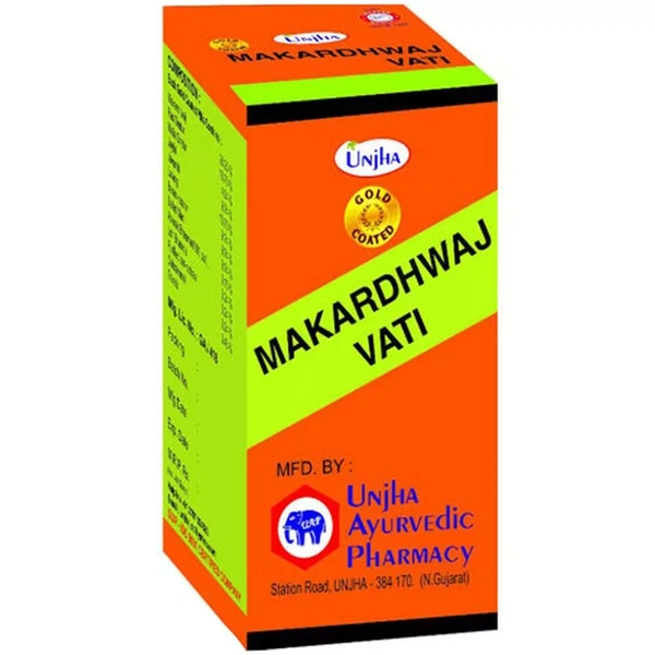Unjha Ayurvedic Pharmacy Unjha Makardhwaj Vati (Gold Coated) (20tab)