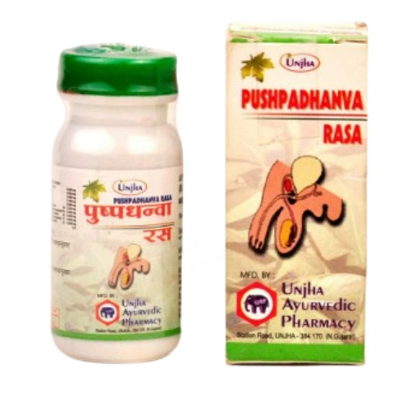 Unjha Ayurvedic Pharmacy Unjha Pushpadhanwa Ras (40tab) - 40 Tablets