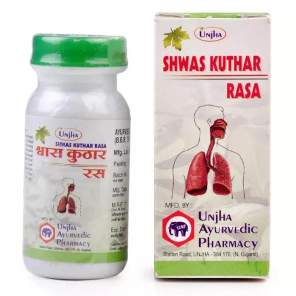 Unjha Ayurvedic Pharmacy Unjha Shwas Kuthar Ras (40tab) - 