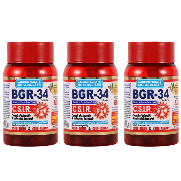 Aimil Pharmaceuticals Aimil BGR 34 Tablets (100tab) (Pack of 4) - Pack Of 3