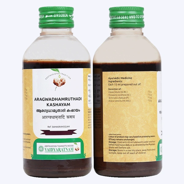 Vaidyaratnam Oushadhasala Pvt. Ltd. Vaidyaratnam Aragwadhamrithadi Kwatham (200ml)