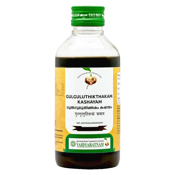 Vaidyaratnam Oushadhasala Pvt. Ltd. Vaidyaratnam Gulguluthikthakam Kashayam (200ml)