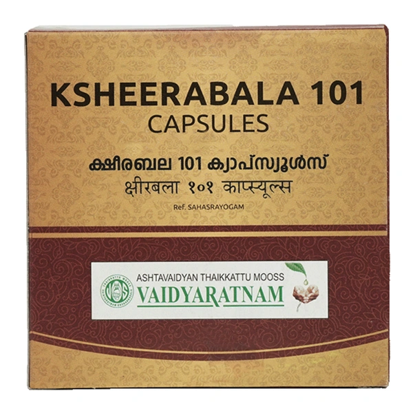 Vaidyaratnam Oushadhasala Pvt. Ltd. Vaidyaratnam Ksheerabala 101 Soft Gel (100Caps)