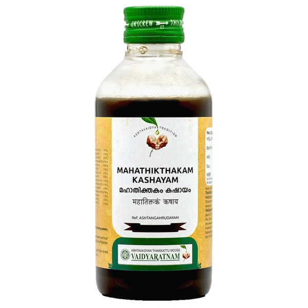 Vaidyaratnam Oushadhasala Pvt. Ltd. Vaidyaratnam Mahathikthakam Kashayam (200ml)