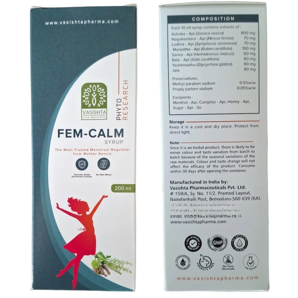 Vasishta Pharmaceuticals Pvt. Ltd. Vasishta Fem-calm Syrup (200ml)