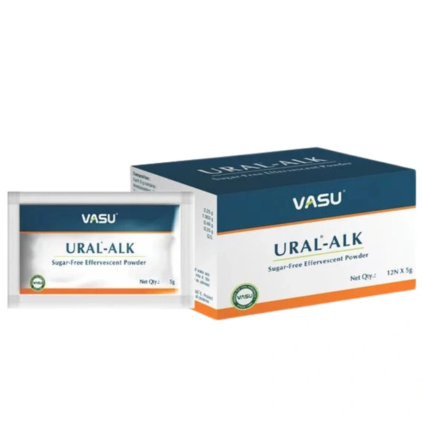 VASU Healthcare Pvt Ltd Vasu URAL-ALK Sugar-Free Effervescent Powder (12N X 5g)
