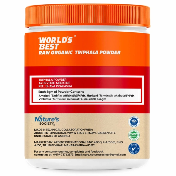 Nature's Society Organic Triphala Powder (100gm) - 100 Gm