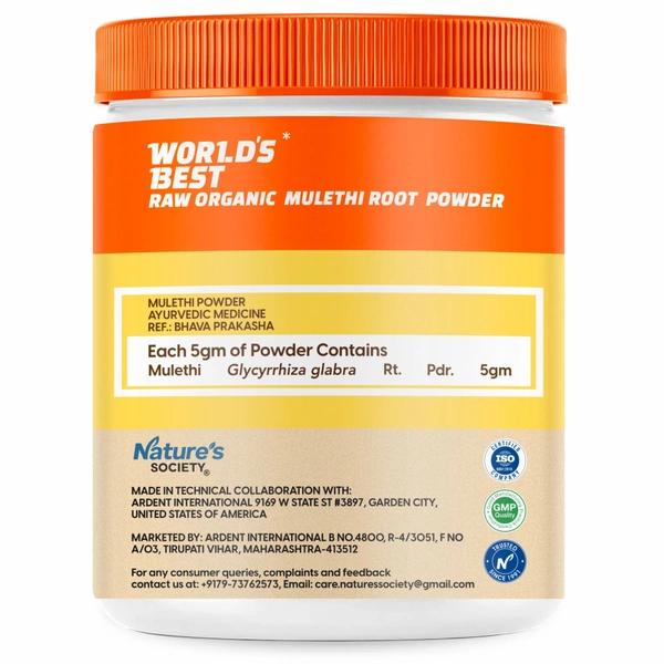 Nature's Society Organic Mulethi Powder (60gm) - 100 Gm