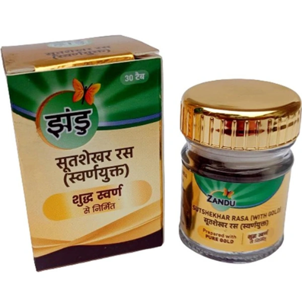 zandu Zandu Sutshekhar Rasa with Gold (30Tab) - 30 Tablets
