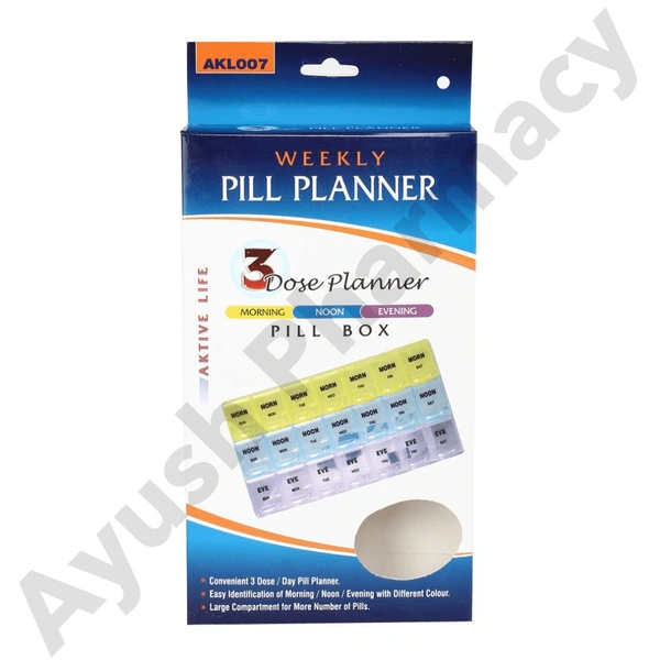 Aktive Life Weekly Pill Planner, Multicolor