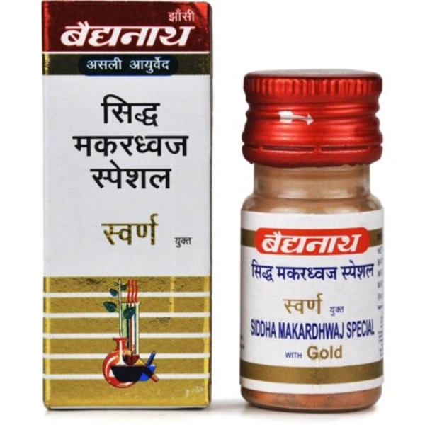 Baidyanath Jhansi Baidyanath Siddha Makardhwaj (Swarna Moti Amber Yukta) (25tab) - 25 Tablets
